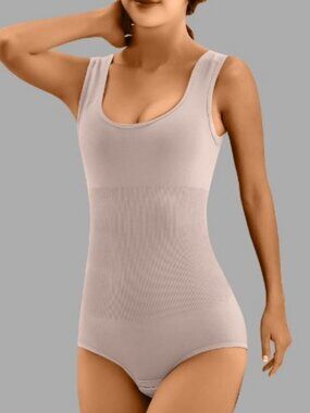 UnderWhere? Essentials sculpting bodysuit beige women's size L